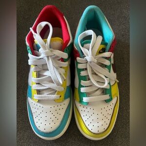 Nike Dunk Low Free 99 4.5Y Sneakers - Red, Blue, Yellow, Green